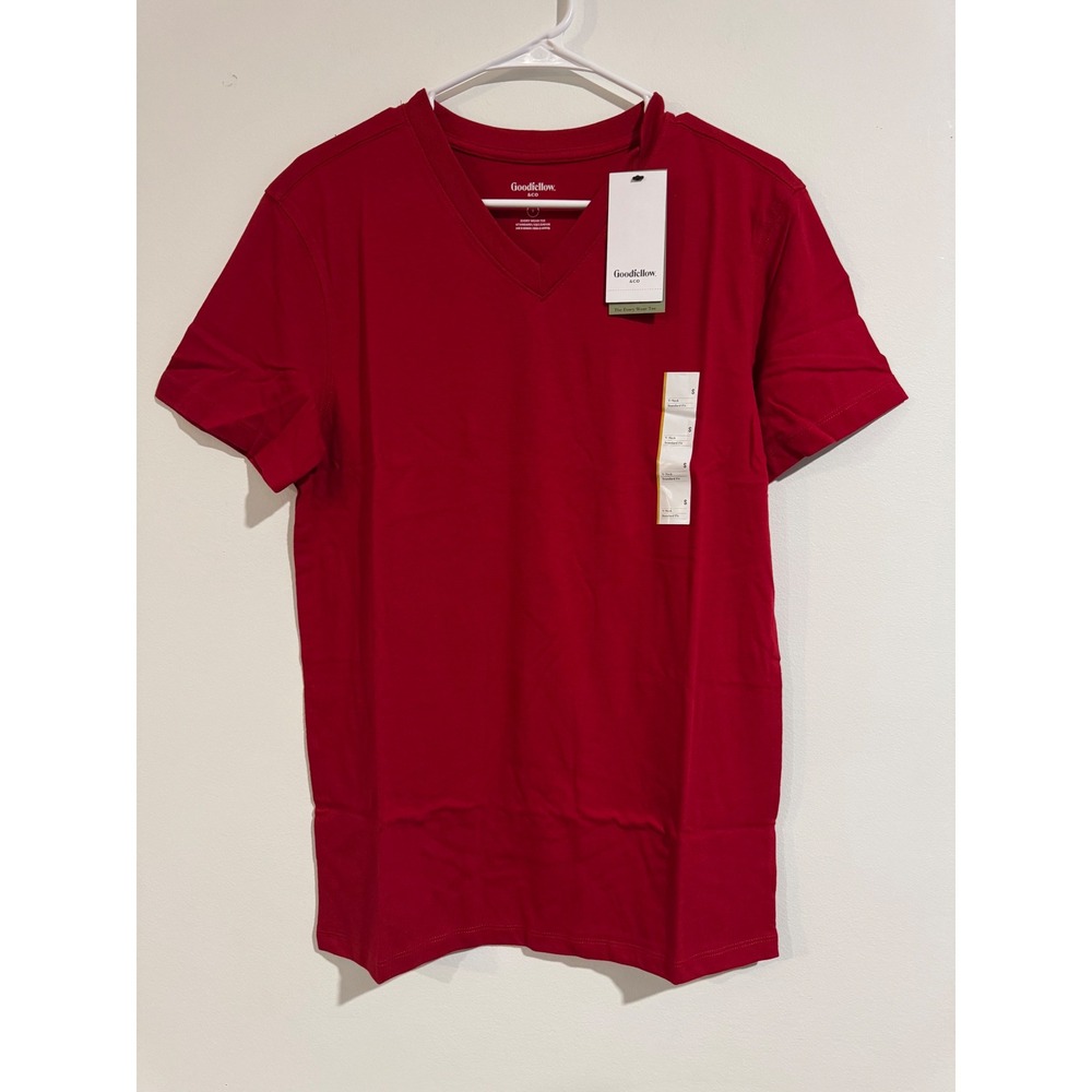 Goodfellow & Co Every Wear Tee Mens Size S Red V-Neck Short Sleeve Shirt